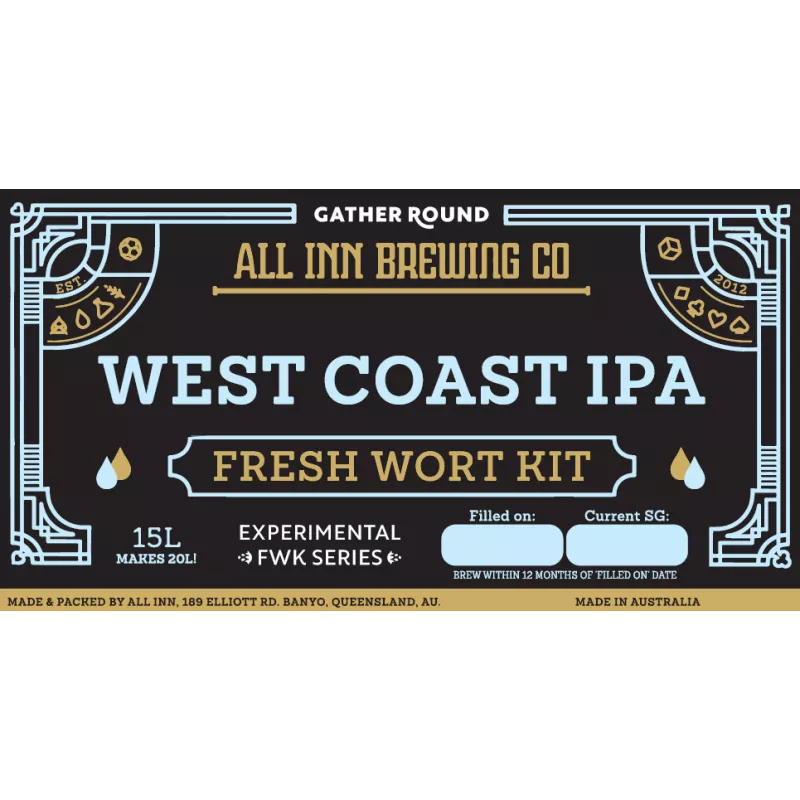 All in Brewing FWK ~ West Coast IPA including free yeast